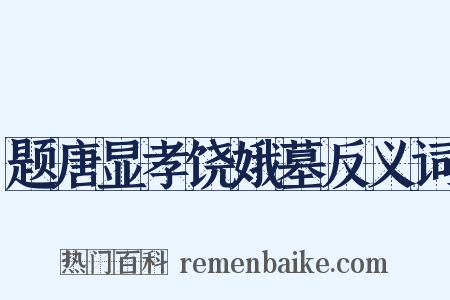 题唐显孝饶娥墓反义词是什么意思的图片